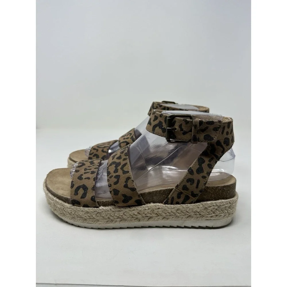Universal Thread Espadrille Ankle Strap Sandals Size 8‎ Animal Print